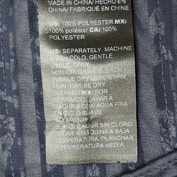 Chico's Travelers Navy Blue White 3/4 Sleeve Mesh Magnetic Jacket Cardigan Sz 3 - Picture 4 of 9